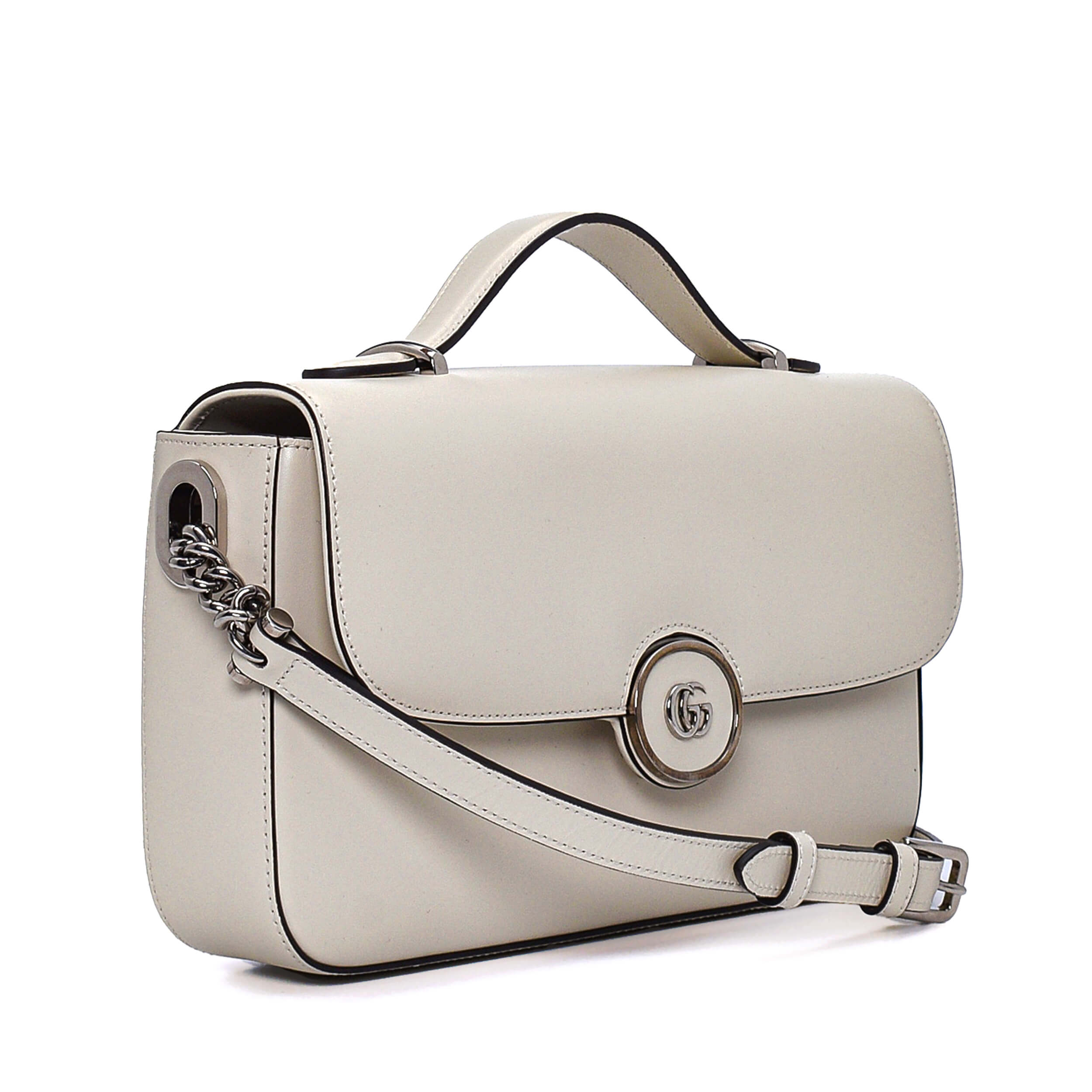 Gucci - Cream Leather GG Petite Shoulder Bag